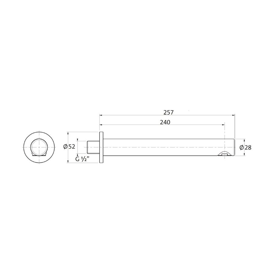 Wanduitloop Herzbach Design IX PVD-Coating 24 cm Koper