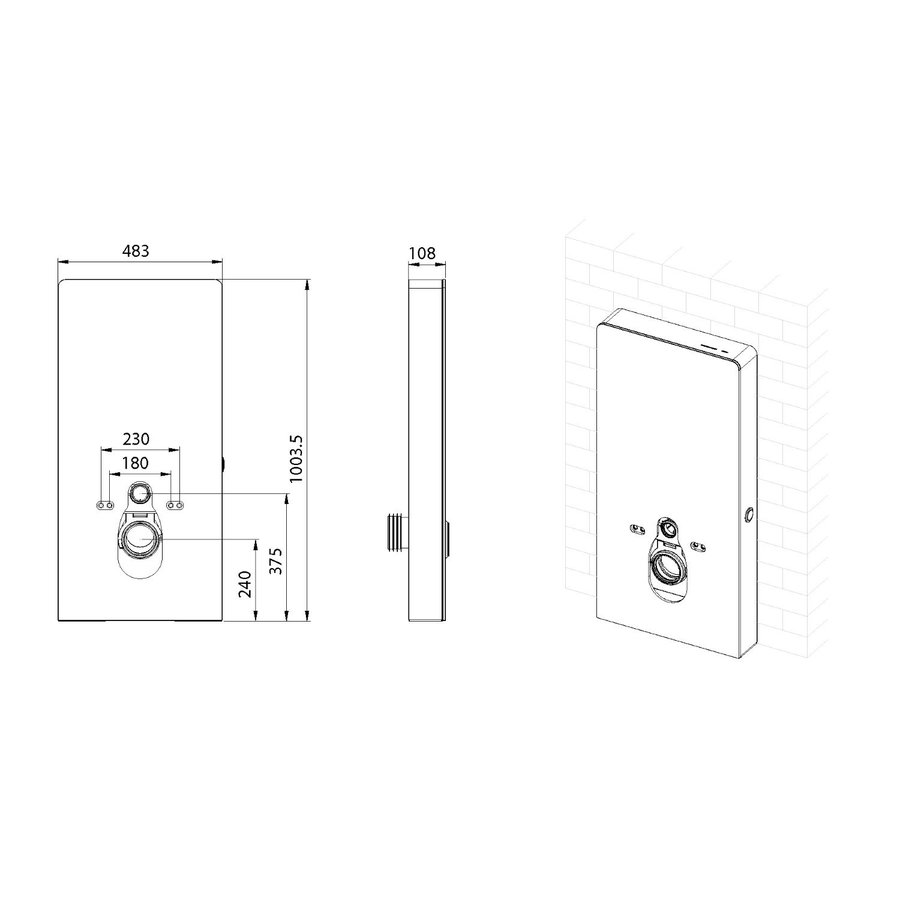 Inbouwreservoir Wiesbaden Sensor met Ombouw Wit