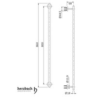 Handdoekhouder voor Wandmontage Herzbach Design IX PVD-Coating 86 cm Zwart