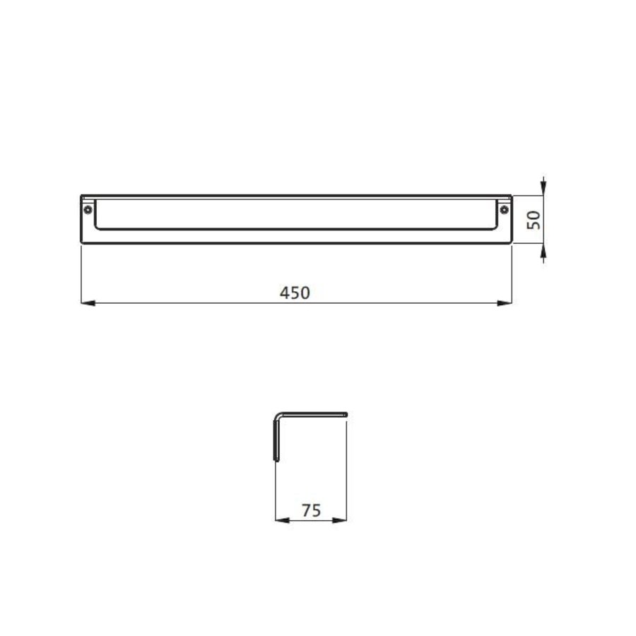 Handdoekhouder voor Wandmontage Herzbach Design IX PVD-Coating 45 cm Zwart