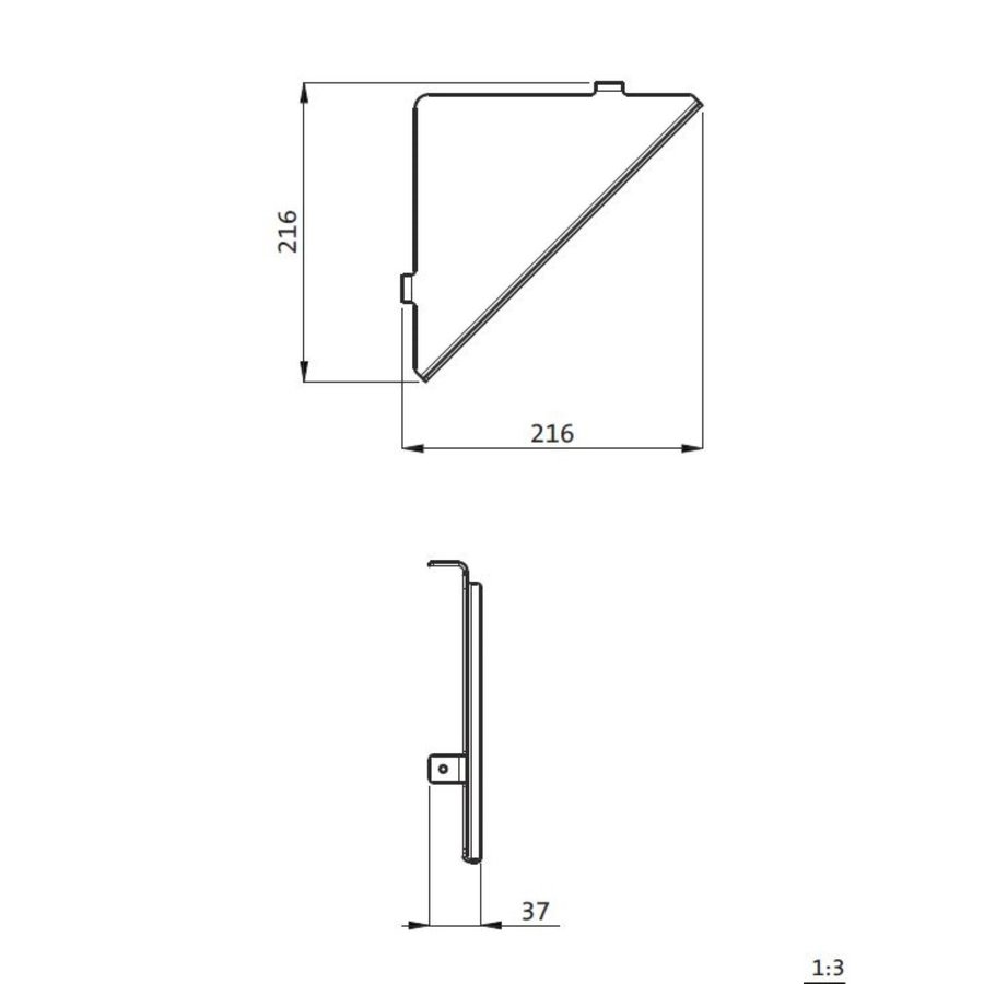 Hoekplanchet Herzbach Design IX PVD-Coating 21,6 cm Koper