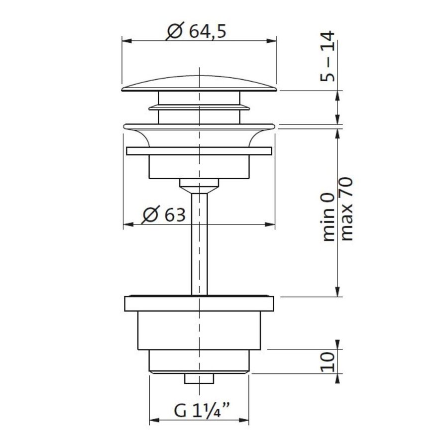 Clickwaste Herzbach Living IX 5/4'' Messing Goud