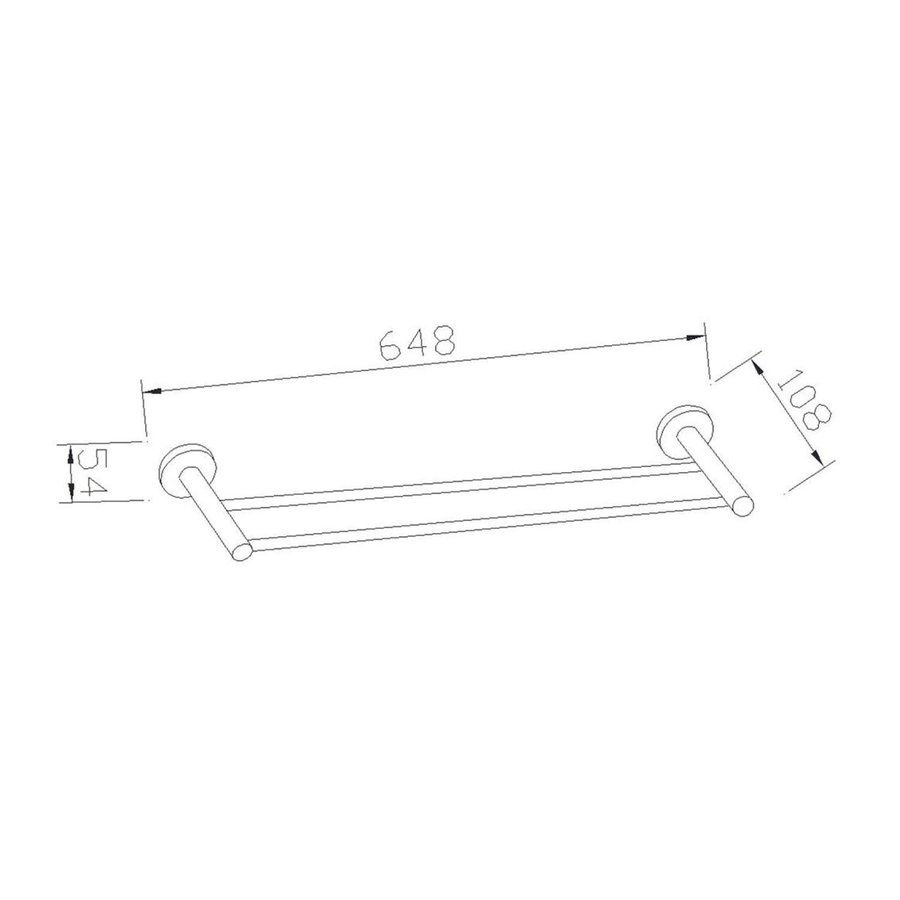 Dubbele Handdoekhouder Sapho Samba Hangend 64.8 cm Chroom