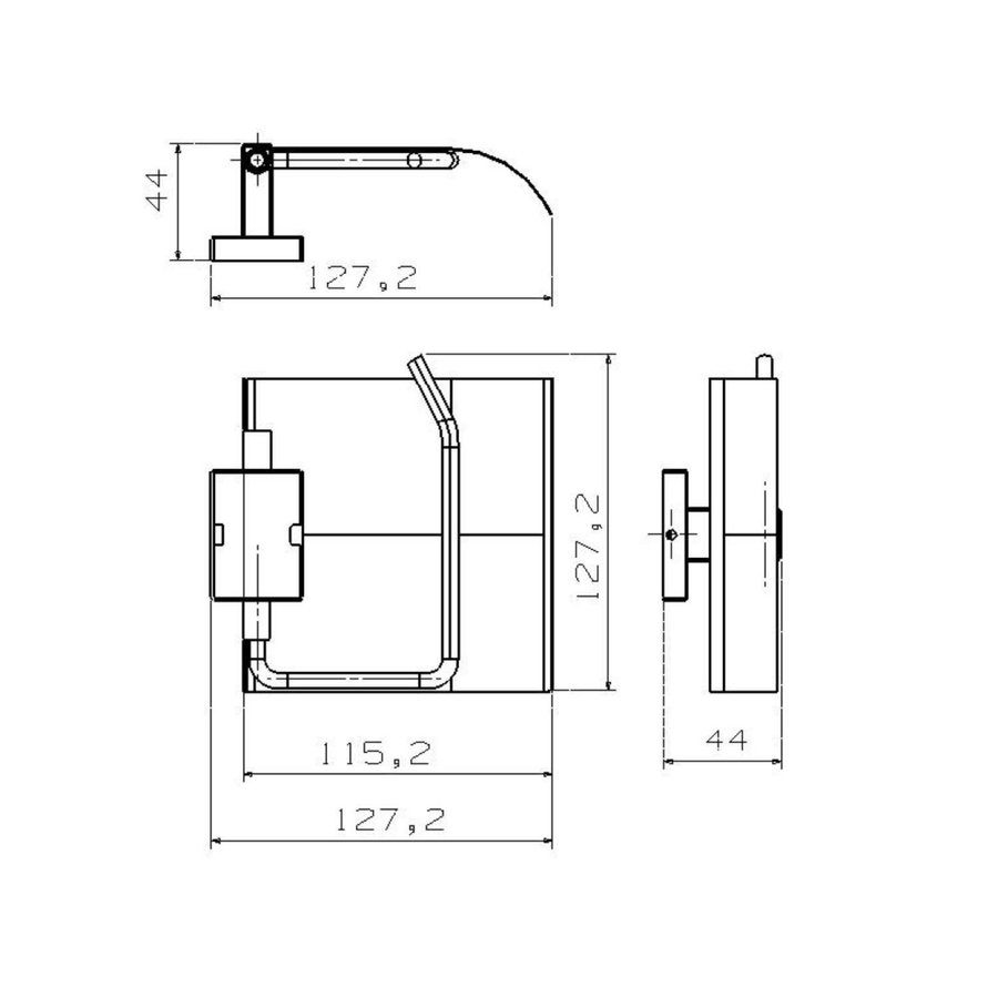 Toiletrolhouder Sapho Apollo 12.7x12.7 cm met Klep Chroom