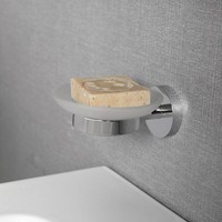 Zeephouder Sapho X-Round Hangend 11x5.5 cm Melkglas / Chroom