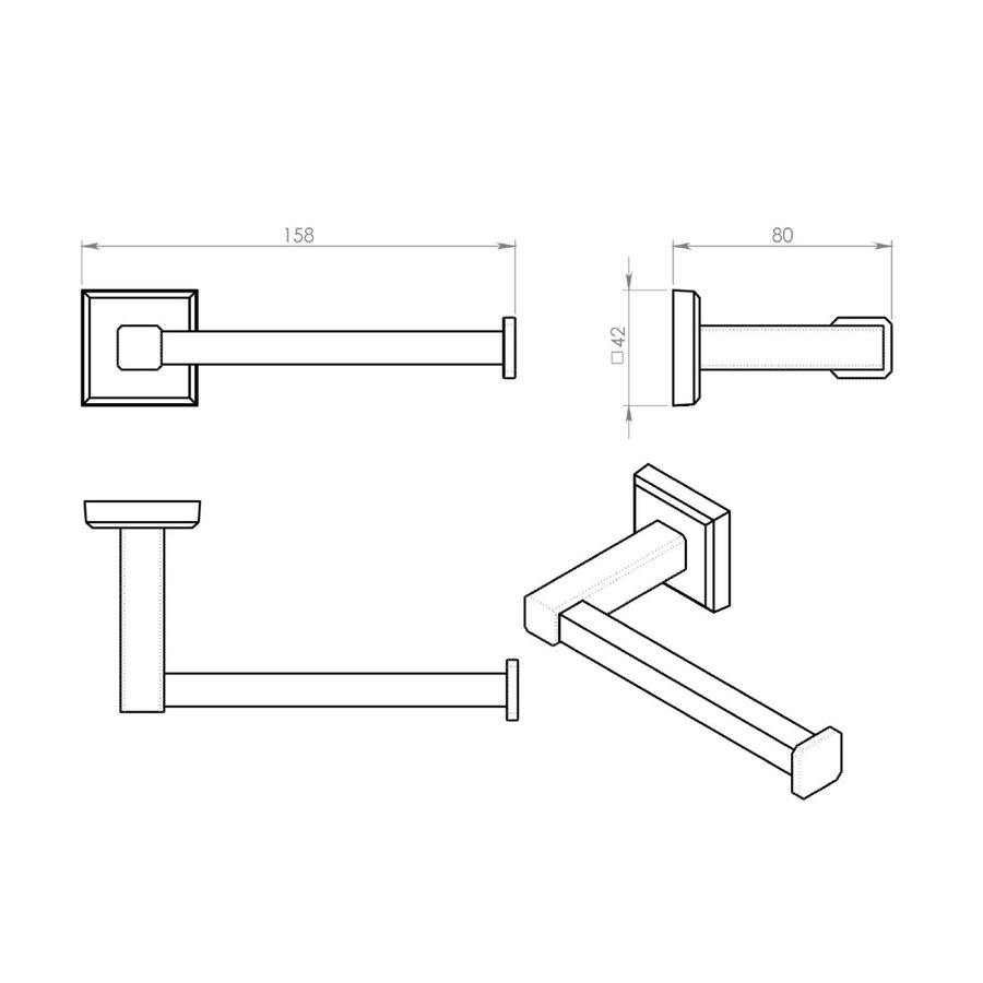 Toiletrolhouder Sapho Colorado 15.8x4.2 Chroom