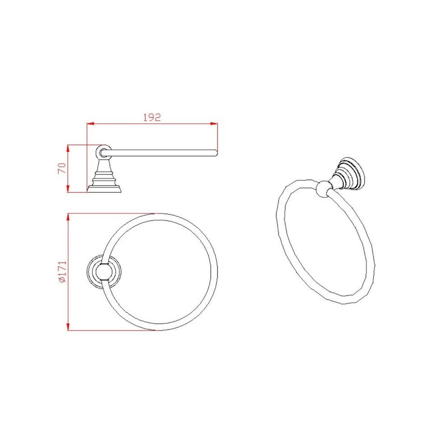 Handdoekhouder Sapho Diamond Rond 17.1x19.2 cm Chroom