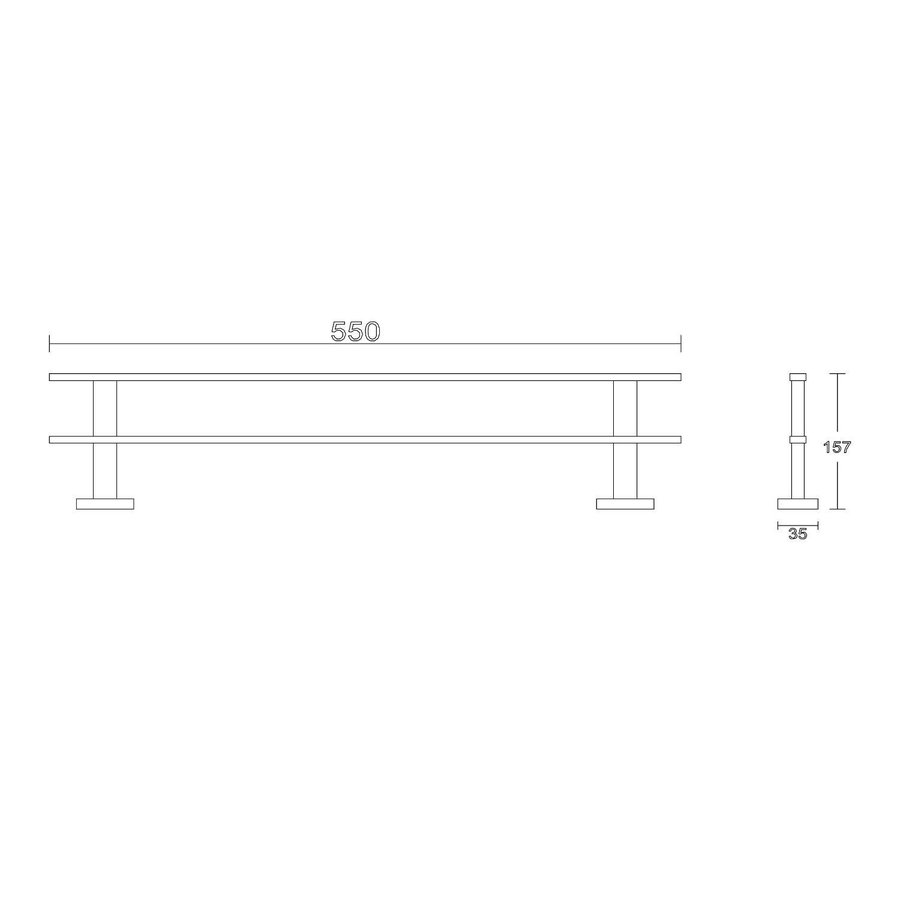 Dubbele Handdoekhouder Sapho Apollo Hangend 55 cm Chroom