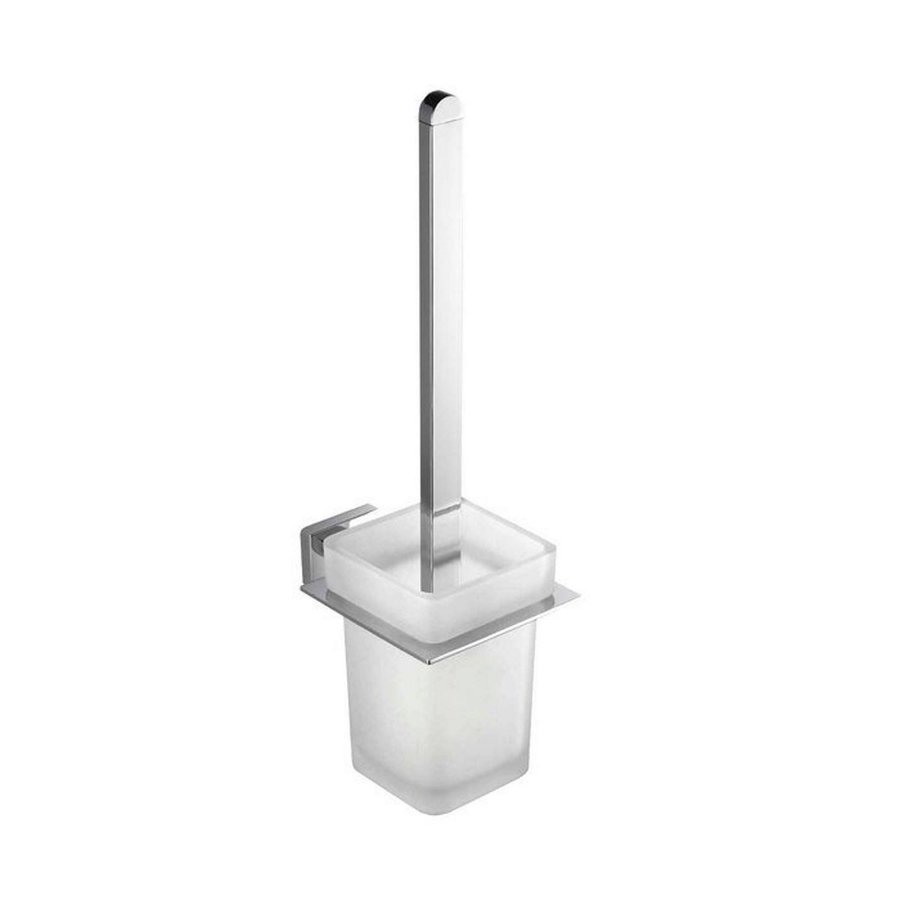 Toiletborstelhouder Sapho Apollo Hangend 10.7x38.5 cm Chroom / Melkglas