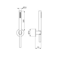 Badset Herzbach Living Spa PVD-Coating met Rozet 125 cm Zwart