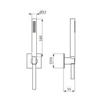 Badset Herzbach Living Spa PVD-Coating met Vierkant Rozet 160 cm Koper