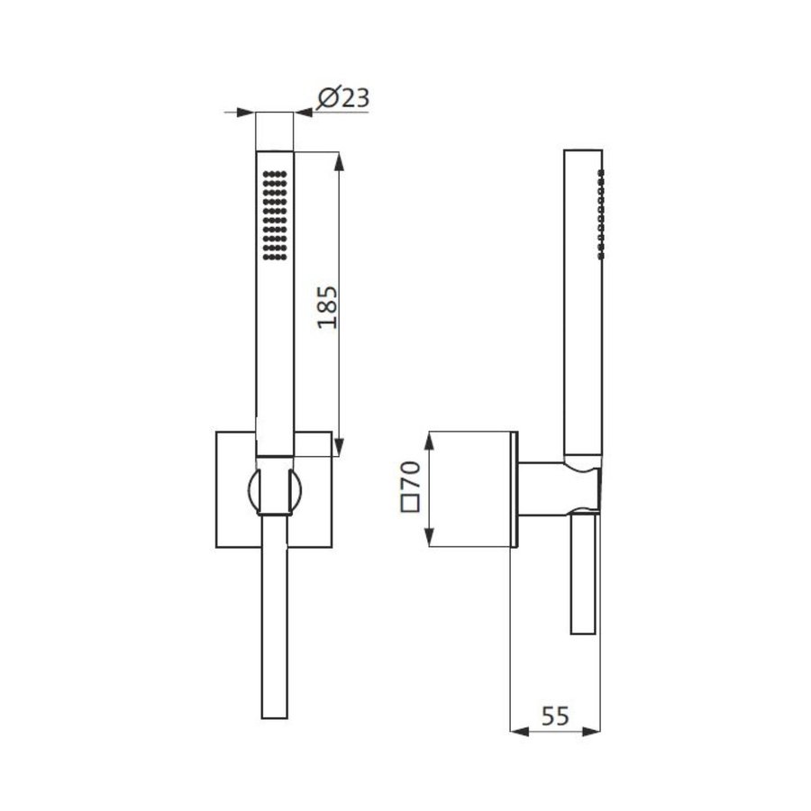 Badset Herzbach Living Spa PVD-Coating met Vierkant Rozet 160 cm Koper