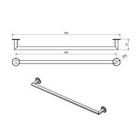 Handdoekhouder Sapho Circle 65 cm Zelfklevend Chroom