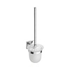 Toiletborstelhouder Sapho X-Square Hangend 11x39 cm Chroom / Melkglas