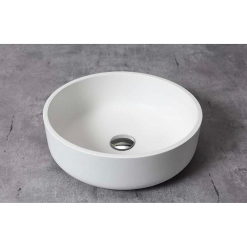 Ronde Waskom Boss & Wessing Sun 40x13 cm Solid Surface Mat Wit 