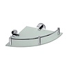 Sapho Glazen Hoek Planchet Sapho X-Round 25x7 cm met Rails Chroom