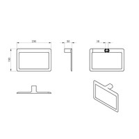 Handdoekhouder Sapho Pirenei Rechthoekig 23x15 cm Mat Zwart