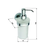 Zeepdispenser Sapho X-Round Hangend 230 ML Chroom / Melkglas