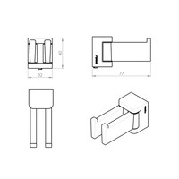 Dubbele Handdoekhaak Sapho Glamour Draaibaar 3.2x4 cm Chroom