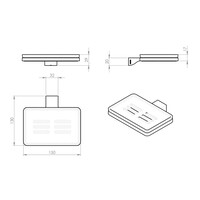 Zeephouder Sapho Glamour Hangend 15x2.9 cm Chroom / Melkglas