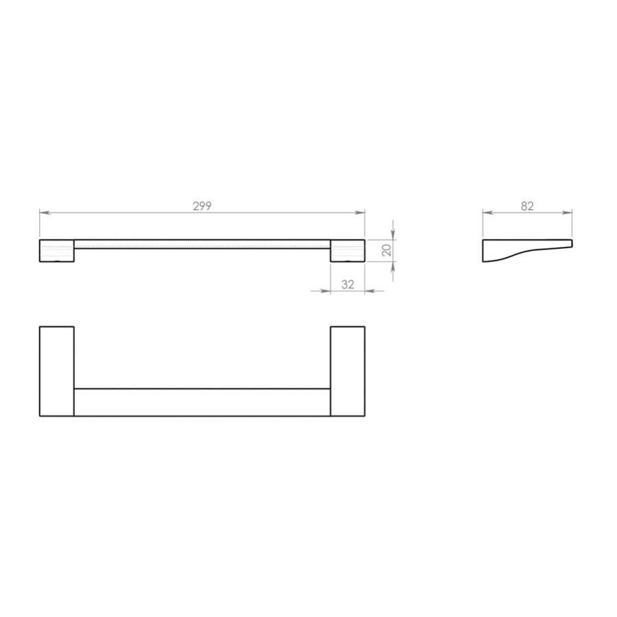 Handdoekhouder Sapho Glamour Hangend 29.9 cm Chroom