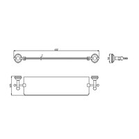 Glazen Planchet Sapho Astor 65.2 cm Chroom