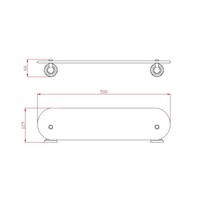 Glazen Planchet Sapho Diamond 50x6.6 cm Ovaal Chroom