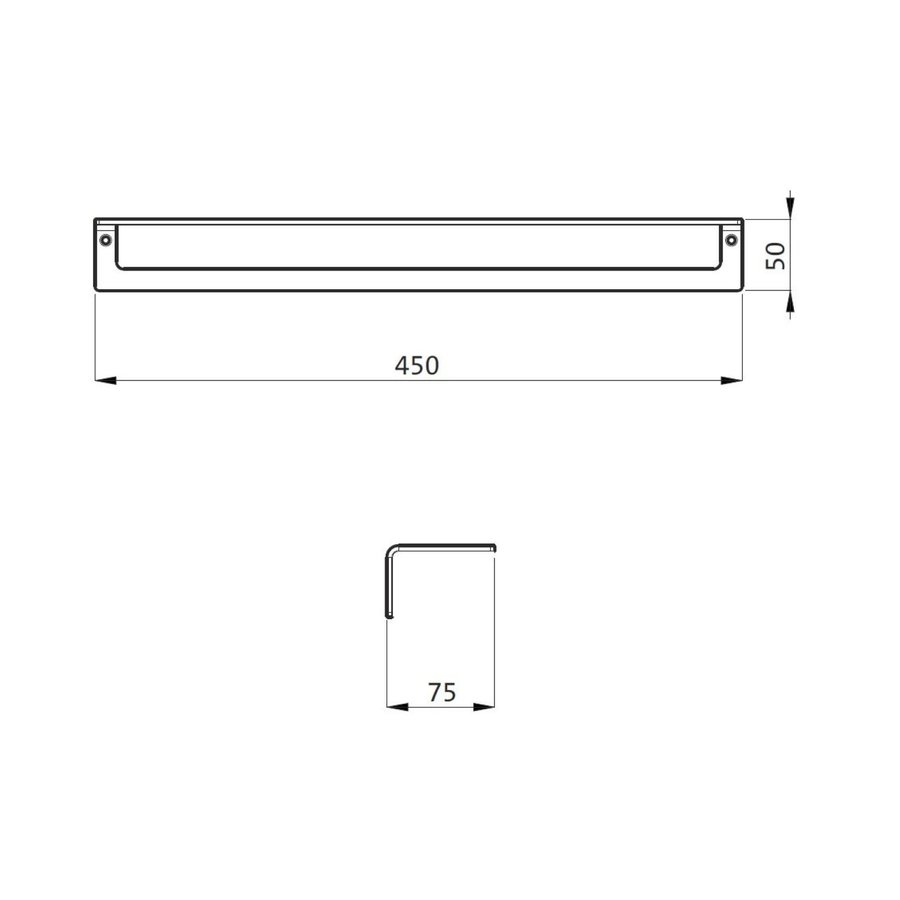 Handdoekhouder Herzbach Design IX 45 cm Mat Geborsteld RVS