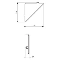 Hoekplanchet Herzbach Design IX Wandbevestiging 21,6 cm Mat Geborsteld RVS