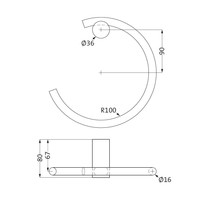 Handdoekring Herzbach Aurel Ø18 cm Rond Wandmontage Chroom