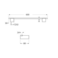 Handdoekhouder Herzbach Pixa Wandbevestiging 60 cm Verchroomd Messing