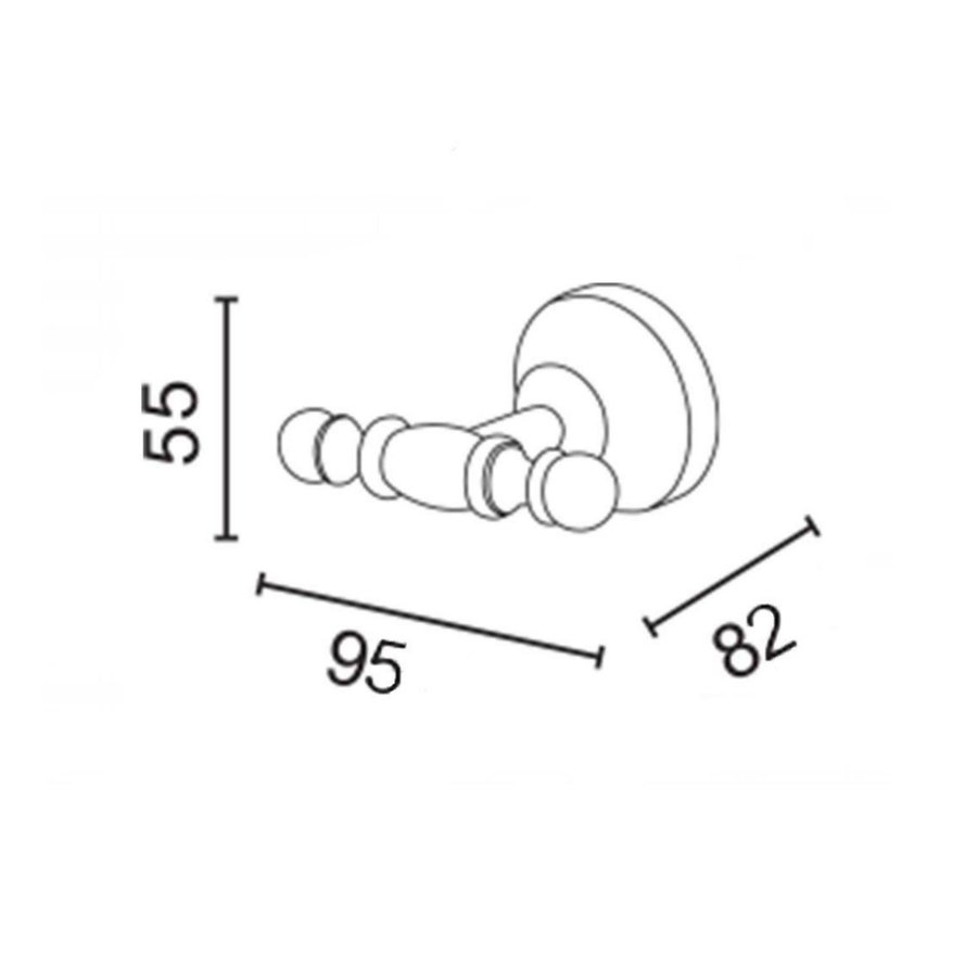 Dubbele Handdoekhaak Sapho Perla Rose Goud