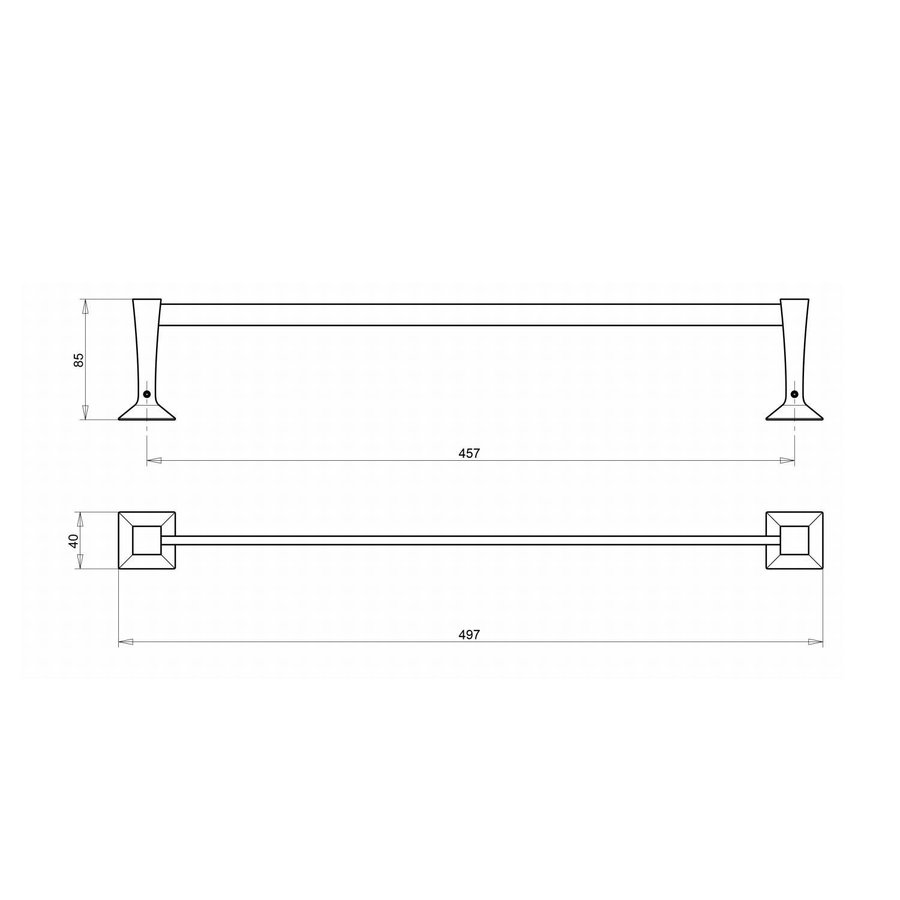 Handdoekhouder Sapho Firenze Hangend 49.7 cm Chroom
