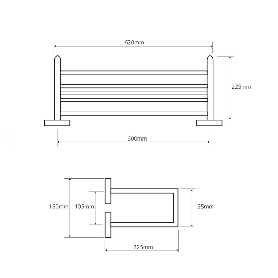 Dubbele Handdoekhouder Sapho X-Square Hangend met Plankopslag 62 cm Chroom