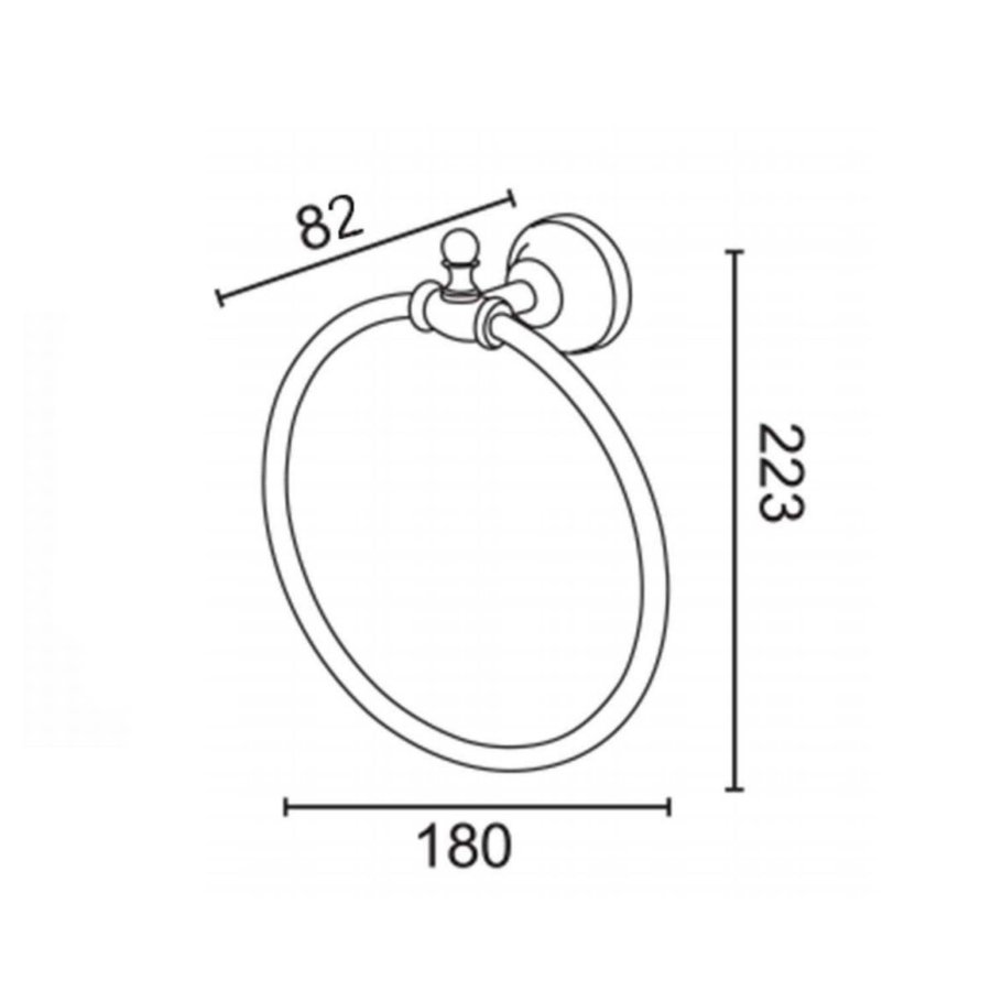 Handdoekhouder Sapho Perla Rond 18x22.3 cm Rose Goud