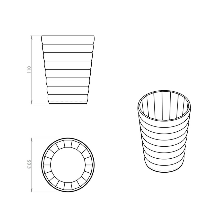 Tandenborstelhouder Sapho Glady Vrijstaand 11x8.5 cm Transparent