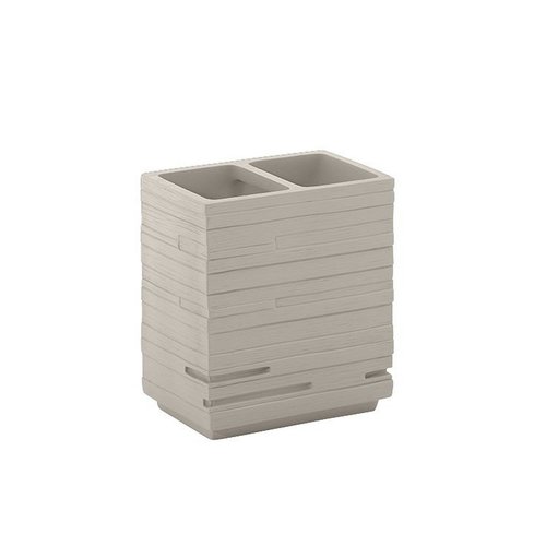 Tandenborstelhouder Sapho Quadrotto Vrijstaand 11.5x10.2x6.2 cm Polyresin Beige 