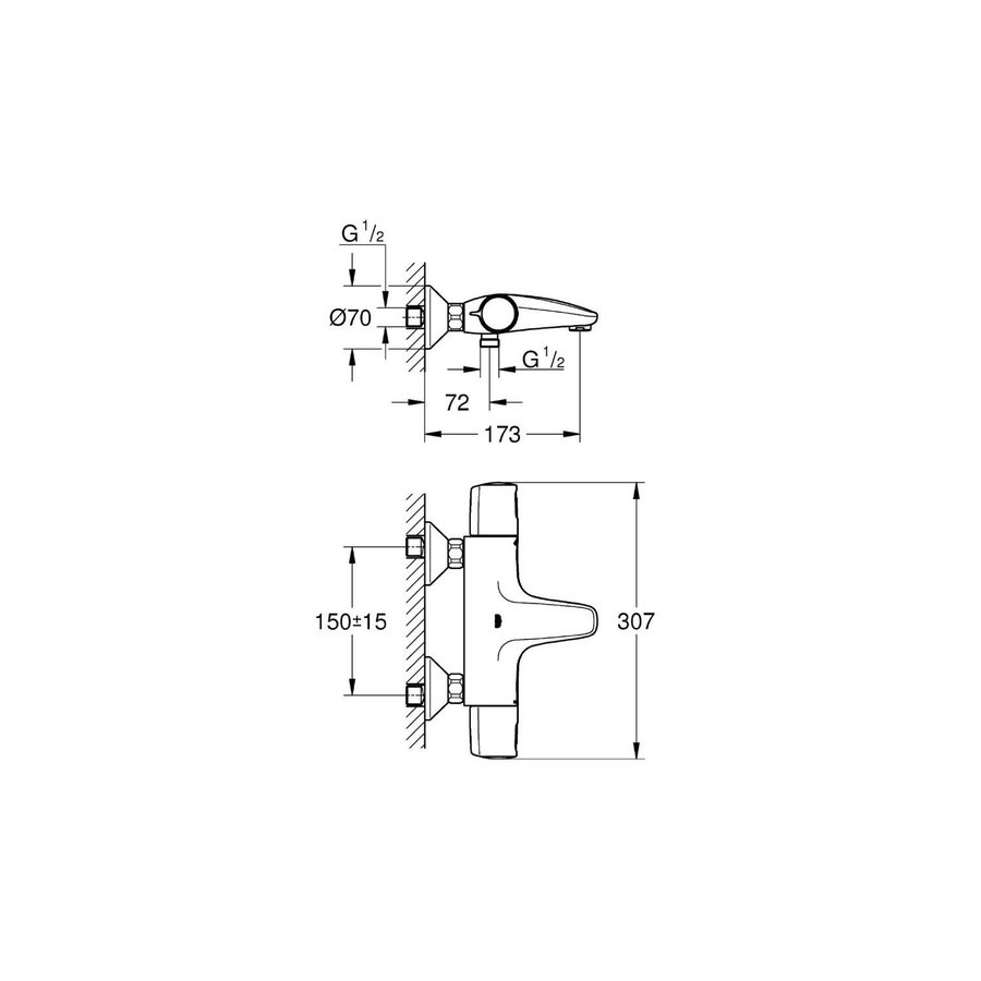 Grohe Bad/douchemengkraan Precision Trend Chroom