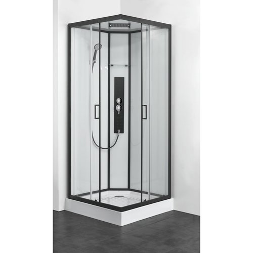 Douchecabine Boss & Wessing Elite 90x90x225 cm Mengkraan Zwart Profiel 