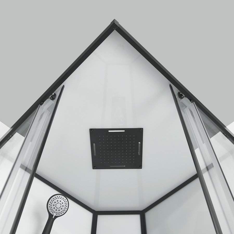 Douchecabine Boss & Wessing Elite 90x90x225 cm Mengkraan Zwart Profiel