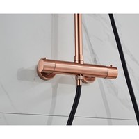 Opbouw Regendouche Set Boss & Wessing Copper Pro Thermostatisch Staaf Handdouche Geborsteld Koper 30 cm