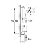 Grohe Doucheset Vitalio Comfort 100 Handdouche met 3 Jets Chroom