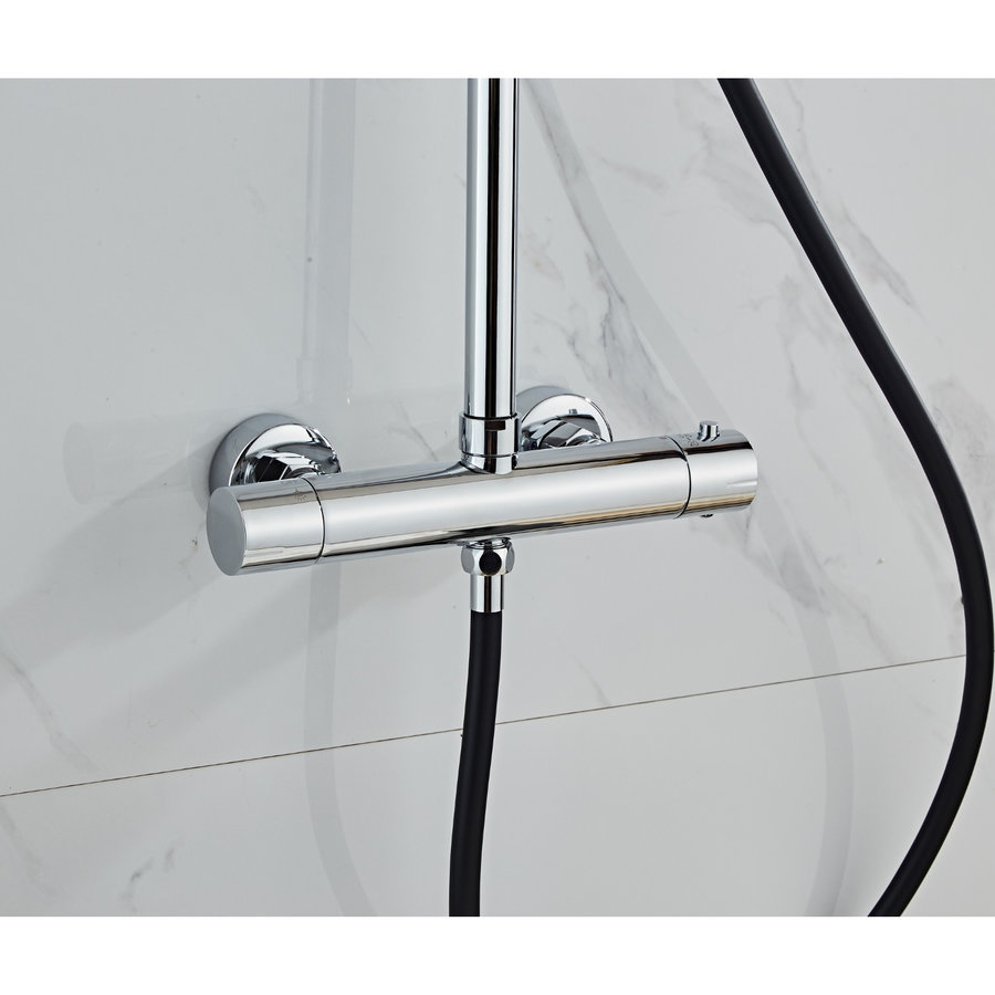 Opbouw Regendouche Set Boss & Wessing Talpa Pro Hoofddouche 30 cm met Staaf Handdouche