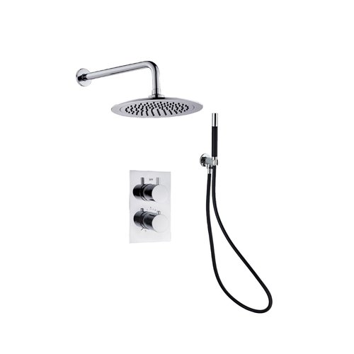 Inbouw Regendouche Set Boss & Wessing Talpa Pro met Muuruitloop en Staaf Handdouche 20 cm 