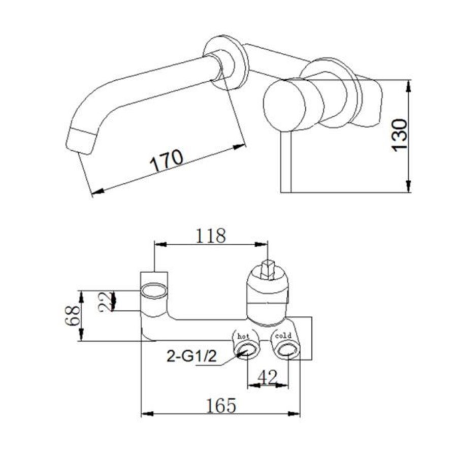 Inbouw Wastafelkraan Boss & Wessing Nero met Inbouwdeel Mat Zwart