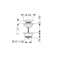 Hansgrohe Push Open Afvoerplug 5/4 Chroom