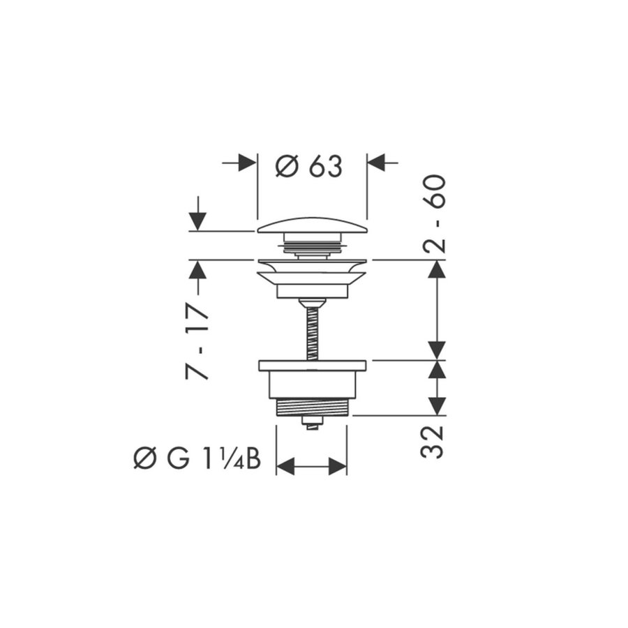 Hansgrohe Push Open Afvoerplug 5/4 Chroom