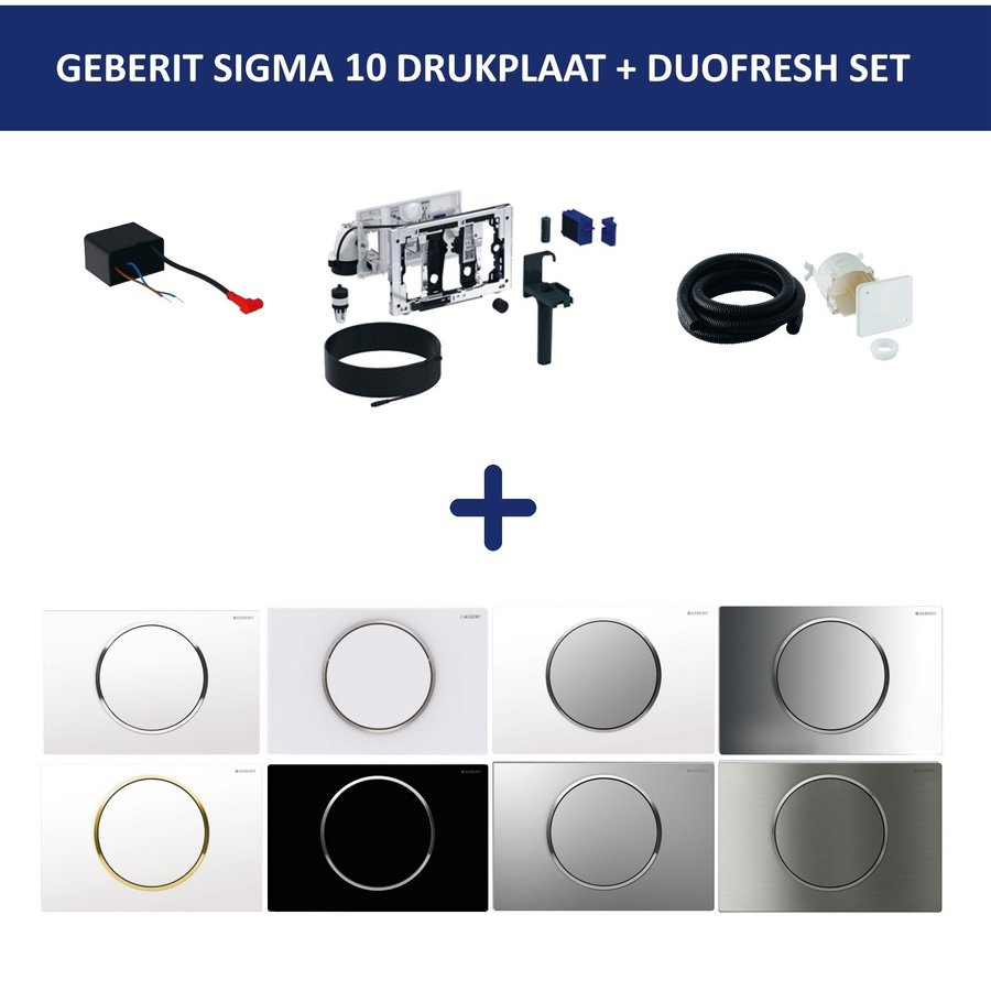 Bedieningsplaat Geberit Sigma 10 + DuoFresh Geurzuiveringssysteem Zwart