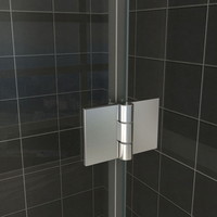 Douchecabine Wiesbaden met Draaideur en Zijwand 90 cm 8/10mm Nano Coating Chroom (vijf verschillende maten)