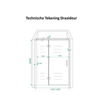 Douchecabine Wiesbaden met Draaideur en Zijwand 120 cm 8/10mm Nano Coating Chroom (vijf verschillende maten)